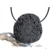 Lava schwarz XXL Scheibenstein gebohrt - ca. 4,2 cm x 4 cm x 1 cm
