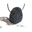Lava schwarz XXL Scheibenstein gebohrt - ca. 4,2 cm x 4 cm x 1 cm