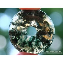Moosachat grün Donut Edelstein 40 mm (6-7 mm stark) - Sonderqualität -