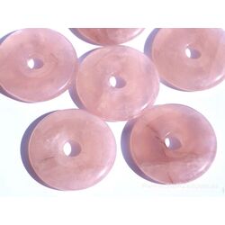Rosenquarz Donut Edelstein 40 mm (7-8 mm stark) - AA-Sonderqualität -