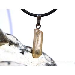 Topas Imperial (Goldtopas) Kristall natur mit Spitze - Anhnger Silberse Schmuckdose - Raritt - AAA--Sonderqualitt - ca. 3,1 cm x 0,7 cm x 0,4 cm