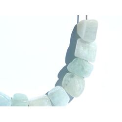 Aquamarin natur (Beryll) Schmucksteine / Trommelsteine gebohrt - Sonderqualit�t - ca. 1,3 - 2 cm / ca. 2-3 g/St