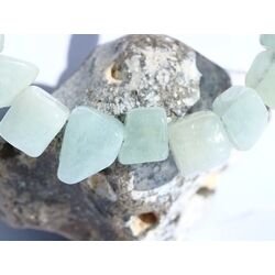 Aquamarin natur (Beryll) Schmucksteine / Trommelsteine gebohrt - Sonderqualit�t - ca. 1,3 - 2 cm / ca. 2-3 g/St