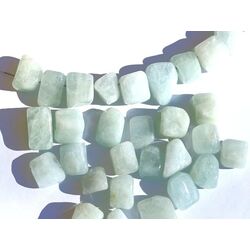 Aquamarin natur (Beryll) Schmucksteine / Trommelsteine gebohrt - Sonderqualit�t - ca. 1,3 - 2 cm / ca. 2-3 g/St