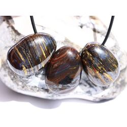 Tigereisen Trommelsteine gebohrt - Sonderqualitt - ca. 2,8 - 3 cm / ca. 15-17g/St