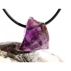 Amethyst dunkel Morion Kristall / Rohstein angetrommelt, gebohrt - AA-Sonderqualitt - ca. 2,5 cm x 2,1 cm x 1,7 cm