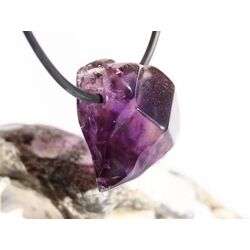 Amethyst dunkel Morion Kristall / Rohstein angetrommelt, gebohrt - AA-Sonderqualitt - ca. 2,5 cm x 2,1 cm x 1,7 cm
