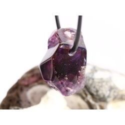 Amethyst dunkel Morion Kristall / Rohstein angetrommelt, gebohrt - AA-Sonderqualitt - ca. 2,5 cm x 2,1 cm x 1,7 cm