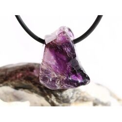 Amethyst dunkel Morion Kristall / Rohstein angetrommelt, gebohrt - AA-Sonderqualitt - ca. 2,5 cm x 2,1 cm x 1,7 cm