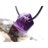 Amethyst dunkel "Morion" Kristallspitze / Rohstein angetrommelt, gebohrt - AA-Sonderqualität - ca. 2,7 cm x 1,5 cm x 1,7 cm