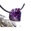 Amethyst dunkel "Morion" Kristallspitze / Rohstein angetrommelt, gebohrt - AA-Sonderqualität - ca. 2,7 cm x 1,5 cm x 1,7 cm