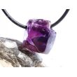 Amethyst dunkel "Morion" Kristallspitze / Rohstein angetrommelt, gebohrt - AA-Sonderqualität - ca. 2,7 cm x 1,5 cm x 1,7 cm