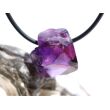 Amethyst dunkel "Morion" Kristallspitze / Rohstein angetrommelt, gebohrt - AA-Sonderqualität - ca. 2,7 cm x 1,5 cm x 1,7 cm