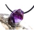 Amethyst dunkel "Morion" Kristallspitze / Rohstein angetrommelt, gebohrt - AA-Sonderqualität - ca. 2,7 cm x 1,5 cm x 1,7 cm
