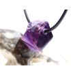 Amethyst dunkel "Morion" Kristallspitze / Rohstein angetrommelt, gebohrt - AA-Sonderqualität - ca. 2,7 cm x 1,5 cm x 1,7 cm