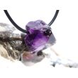 Amethyst dunkel "Morion" Kristallspitze / Rohstein angetrommelt, gebohrt - AA-Sonderqualität - ca. 2,7 cm x 1,5 cm x 1,7 cm