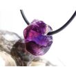 Amethyst dunkel "Morion" Kristallspitze / Rohstein angetrommelt, gebohrt - AA-Sonderqualität - ca. 2,7 cm x 1,5 cm x 1,7 cm
