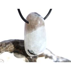 Regenbogenmondstein Schimmer XL Trommelstein gebohrt (Labradorit wei�) - Sonderqualit�t - ca. 3,6 cm x 1,8 cm x 1,6 cm