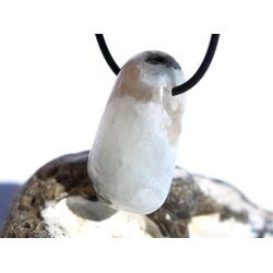 Regenbogenmondstein Schimmer XL Trommelstein gebohrt (Labradorit wei�) - Sonderqualit�t - ca. 3,6 cm x 1,8 cm x 1,6 cm