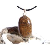 Stromatolith Trommelstein Anhänger Öse - ca. 3,6 cm x 1,7 cm x 1,5 cm - Sonderpreis wg. Makel -