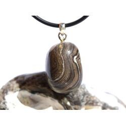 Stromatolith Trommelstein Anhänger Öse - ca. 3,1 cm x 1,6 cm x 1,6 cm - Sonderpreis wg. Makel -