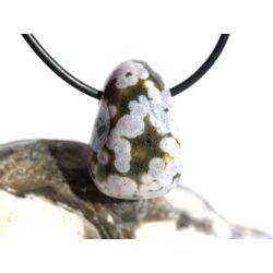 Ozeanachat Trommelstein gebohrt (Ozeanchalcedon / Ozeanjaspis) - Sonderqualität - ca. 2,5 cm x 1,7 cm x 1,5 cm
