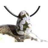 Ozeanachat Trommelstein gebohrt (Ozeanchalcedon /...