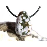 Ozeanachat Trommelstein gebohrt (Ozeanchalcedon / Ozeanjaspis) - Sonderqualität - ca. 2,5 cm x 1,7 cm x 1,5 cm