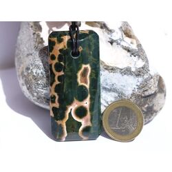 Ozeanachat XXXL Schmuckstein Cabochon gebohrt (Ozeanchalcedon / Ozeanjaspis) - Sonderqualitt - ca. 6 cm x 2,8 cm x 0,8 cm