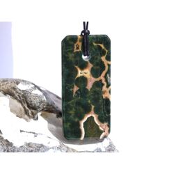Ozeanachat XXXL Schmuckstein Cabochon gebohrt (Ozeanchalcedon / Ozeanjaspis) - Sonderqualitt - ca. 6 cm x 2,8 cm x 0,8 cm