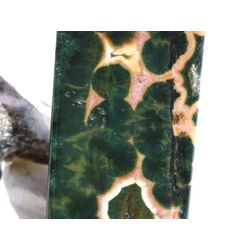 Ozeanachat XXXL Schmuckstein Cabochon gebohrt (Ozeanchalcedon / Ozeanjaspis) - Sonderqualitt - ca. 6 cm x 2,8 cm x 0,8 cm