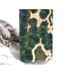 Ozeanachat XXXL Schmuckstein Cabochon gebohrt (Ozeanchalcedon / Ozeanjaspis) - Sonderqualitt - ca. 6 cm x 2,8 cm x 0,8 cm