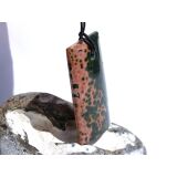 Ozeanachat XXXL Schmuckstein Cabochon / Scheibenstein gebohrt (Ozeanchalcedon / Ozeanjaspis) - Sonderqualität - ca. 5,7 cm x 3,2 cm x 0,8 cm