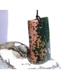 Ozeanachat XXXL Schmuckstein Cabochon / Scheibenstein gebohrt (Ozeanchalcedon / Ozeanjaspis) - Sonderqualität - ca. 5,7 cm x 3,2 cm x 0,8 cm