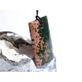 Ozeanachat XXXL Schmuckstein Cabochon / Scheibenstein gebohrt (Ozeanchalcedon / Ozeanjaspis) - Sonderqualität - ca. 5,7 cm x 3,2 cm x 0,8 cm