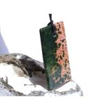 Ozeanachat XXXL Schmuckstein Cabochon / Scheibenstein gebohrt (Ozeanchalcedon / Ozeanjaspis) - Sonderqualität - ca. 5,7 cm x 3,2 cm x 0,8 cm