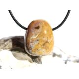 Ozeanachat Trommelstein gebohrt (Ozeanchalcedon /...