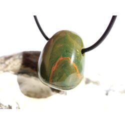 Ozeanachat Trommelstein gebohrt (Ozeanchalcedon / Ozeanjaspis) - Sonderqualität - ca. 2,5 cm x 2 cm x 1,6 cm