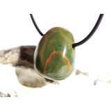 Ozeanachat Trommelstein gebohrt (Ozeanchalcedon /...