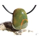 Ozeanachat Trommelstein gebohrt (Ozeanchalcedon /...