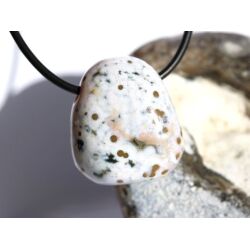 Ozeanachat Trommelstein gebohrt (Ozeanchalcedon / Ozeanjaspis) - schöne Qualität - ca. 2,5 cm x 2,2 cm x 1,3 cm
