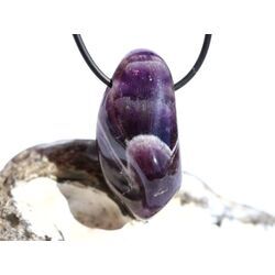 Chevron-Amethyst (Amethystquarz) XXL Trommelstein gebohrt - Sonderqualit�t - ca. 4,1 cm x 2,1 cm x 2 cm