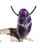 Chevron-Amethyst (Amethystquarz) XXL Trommelstein gebohrt...