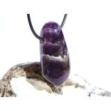 Chevron-Amethyst (Amethystquarz) XXL Trommelstein gebohrt...