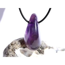 Chevron-Amethyst (Amethystquarz) XL Trommelstein / Schmuckstein gebohrt - Sonderqualitt - ca. 3,8 cm x 1,7 cm x 1,7 cm