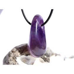 Chevron-Amethyst (Amethystquarz) XL Trommelstein / Schmuckstein gebohrt - Sonderqualitt - ca. 3,8 cm x 1,7 cm x 1,7 cm