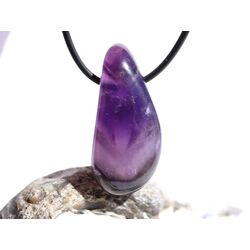 Chevron-Amethyst (Amethystquarz) XL Trommelstein / Schmuckstein gebohrt - Sonderqualitt - ca. 3,8 cm x 1,7 cm x 1,7 cm