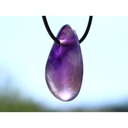 Chevron-Amethyst (Amethystquarz) XL Trommelstein / Schmuckstein gebohrt - Sonderqualitt - ca. 3,8 cm x 1,7 cm x 1,7 cm
