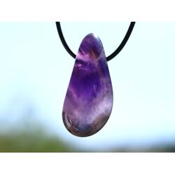 Chevron-Amethyst (Amethystquarz) XL Trommelstein / Schmuckstein gebohrt - Sonderqualitt - ca. 3,8 cm x 1,7 cm x 1,7 cm