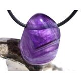 Chevron-Amethyst (Amethystquarz) Trommelstein gebohrt -...